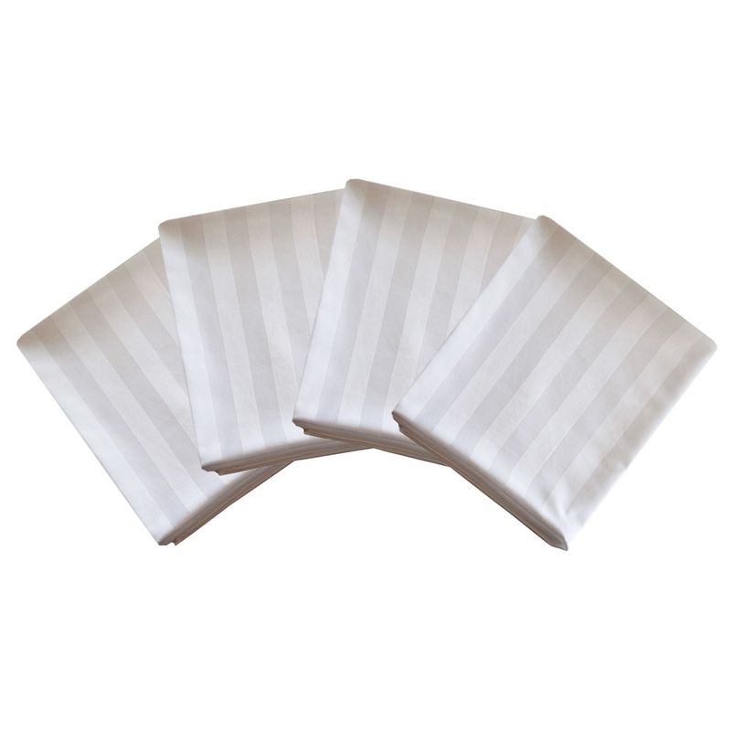 Casa si Gradina - Textile si covoare - Textile bucatarie - Fete de masa - Set 4 Fete de masa Kotonia Home Hotel, 100% bumbac, Damasc, dungi subtiri, alb, 120×120 cm - Infinity.ro