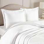 Casa si Gradina - Textile si covoare - Lenjerii de pat - Fete de perna - Set 2 Fete de perna Kotonia Home Hotel Damasc Saten cu dungi subtiri rame decorative Oxford, 100% bumbac, Alb, 40x40 cm - Infinity.ro