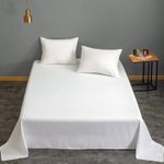 Casa si Gradina - Textile si covoare - Lenjerii de pat - Cearceafuri de pat - Cearsaf de pat Kotonia Home Hotel 100% bumbac Percale, Alb, 150x240 cm - Infinity.ro