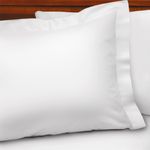 Casa si Gradina - Textile si covoare - Lenjerii de pat - Fete de perna - Set 2 Fete de perna Kotonia Home Hotel - Ranforce, cu rame decorative Oxford, 100% bumbac,  50x70 cm, Alb - Infinity.ro