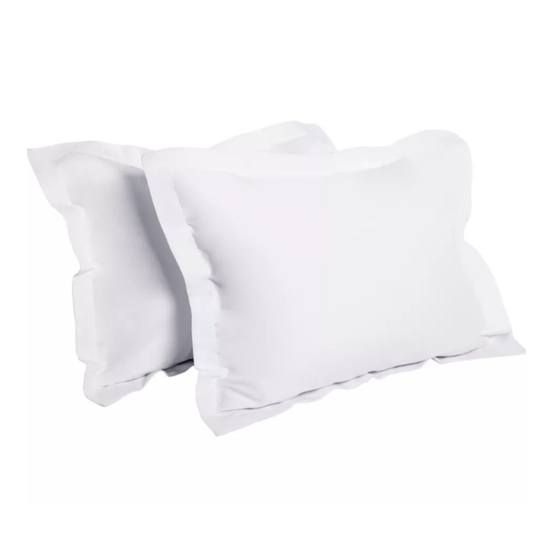 Casa si Gradina - Textile si covoare - Lenjerii de pat - Fete de perna - Set 2 Fete de perna Kotonia Home Hotel - Ranforce, cu rame decorative Oxford, 100% bumbac,  50x70 cm, Alb - Infinity.ro