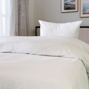 Cearsaf de pat Kotonia Home Hotel Ranforce Creponat, 100% bumbac, Alb, 200x240 cm