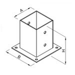 Casa si Gradina - Constructii - Materiale constructii - Elemente pentru armaturi - Baza stalp lemn 101x101x Gr. 2mm EVOTOOLS - Infinity.ro