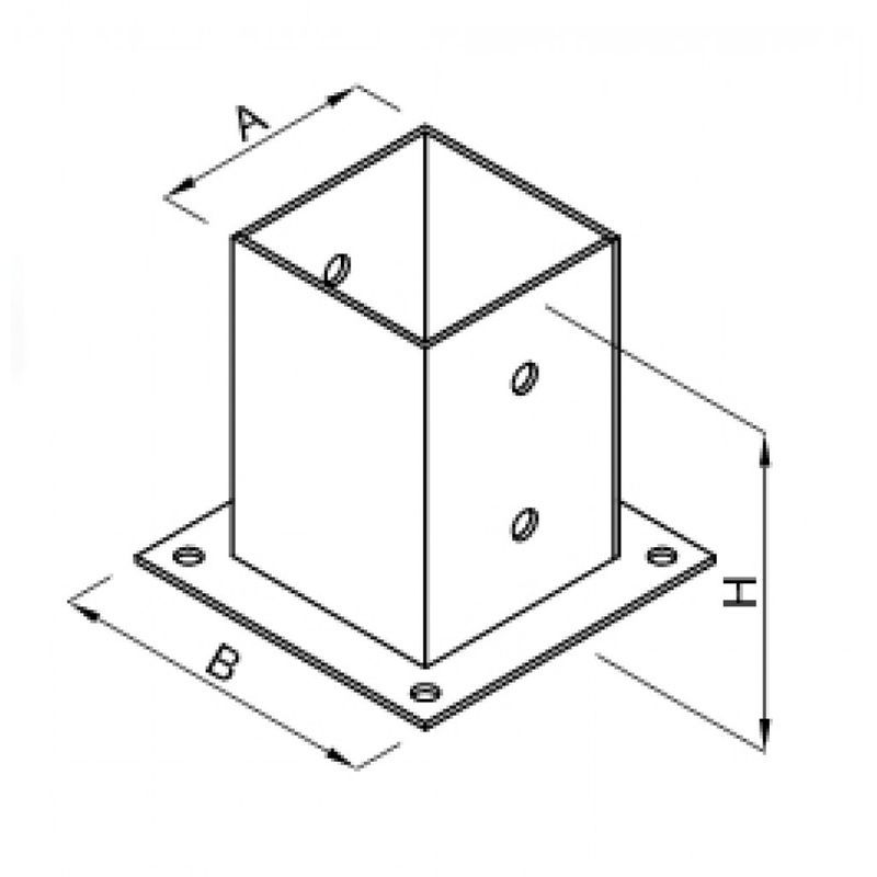 Casa si Gradina - Constructii - Materiale constructii - Elemente pentru armaturi - Baza stalp lemn 101x101x Gr. 2mm EVOTOOLS - Infinity.ro