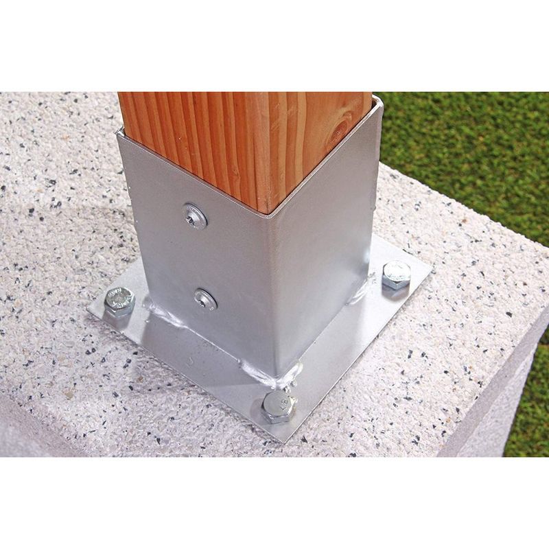 Casa si Gradina - Constructii - Materiale constructii - Elemente pentru armaturi - Baza stalp lemn 101x101x Gr. 2mm EVOTOOLS - Infinity.ro