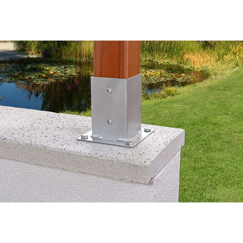 Casa si Gradina - Constructii - Materiale constructii - Elemente pentru armaturi - Baza stalp lemn 101x101x Gr. 2mm EVOTOOLS - Infinity.ro