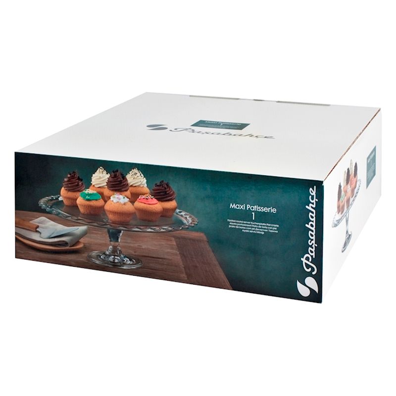 Casa si Gradina - Bucatarie si vesela - Vesela si tacamuri - Platouri de bucatarie - Platou cu picior din sticla – Maxi Patisserie, Pasabahce, D 37 cm - Infinity.ro