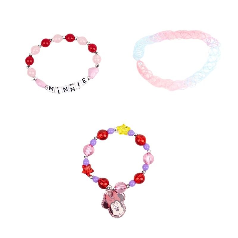 Jucarii, Copii si Bebe - Jucarii si jocuri - Jucarii de rol - Frumusete, bijuterii si accesorii fetite - Set 3 bratari pentru fete, Cerda, model Minnie - Infinity.ro