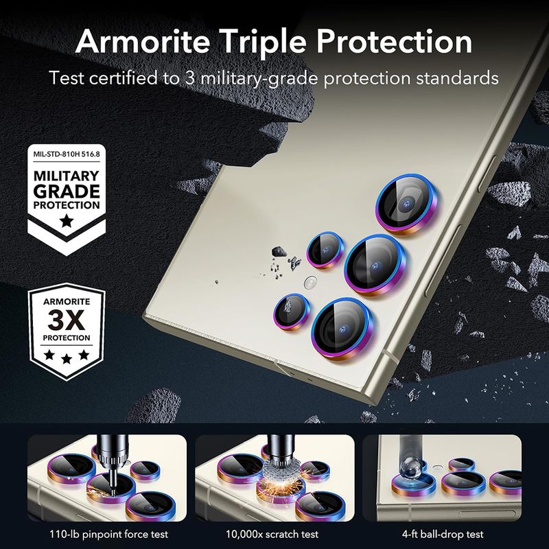 Laptop, Telefoane si Tablete - Telefoane mobile si accesorii - Accesorii Telefoane - Folii protectie telefoane - Glass shield pentru camera Samsung Galaxy S24 Ultra, Long Last, W43, Protective glass, Argintiu - Infinity.ro