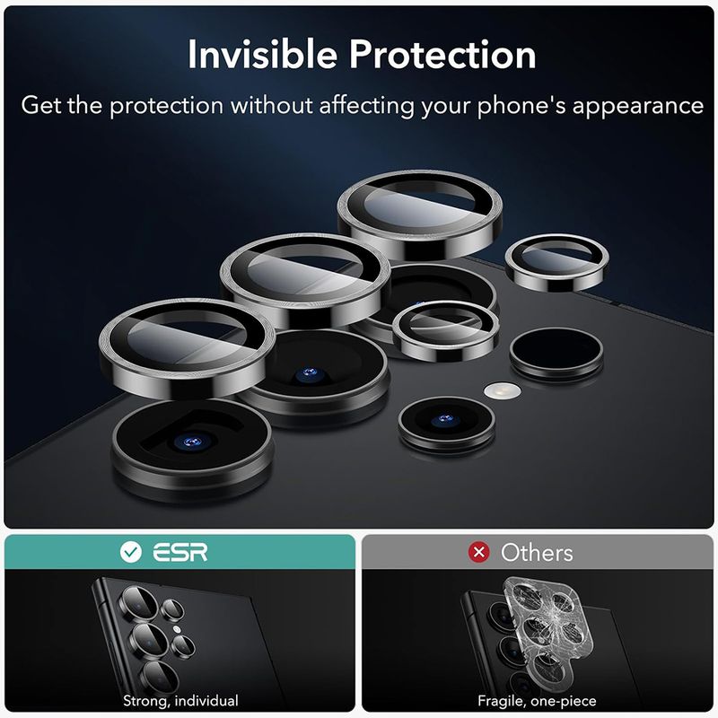 Laptop, Telefoane si Tablete - Telefoane mobile si accesorii - Accesorii Telefoane - Folii protectie telefoane - Glass shield pentru camera Samsung Galaxy S24 Ultra set 2, Easy Fit, W38, Protective glass, Deep Dark - Infinity.ro