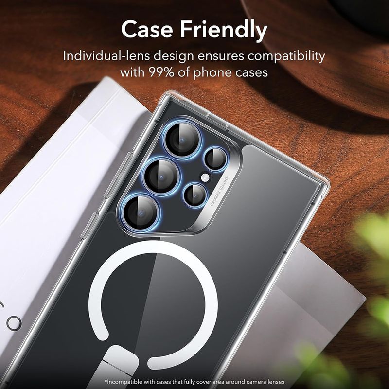 Laptop, Telefoane si Tablete - Telefoane mobile si accesorii - Accesorii Telefoane - Folii protectie telefoane - Glass shield pentru camera Samsung Galaxy S24 Ultra set 2, Easy Fit, W38, Protective glass, Deep Dark - Infinity.ro