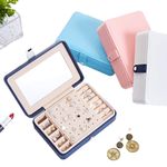 Fashion, accesorii si bijuterii - Femei - Bijuterii femei - Cutii bijuterii - Cutie Eleganta kabinga pentru Organizarea Bijuteriilor cu Oglinda, Material Impermeabil Alb - Infinity.ro