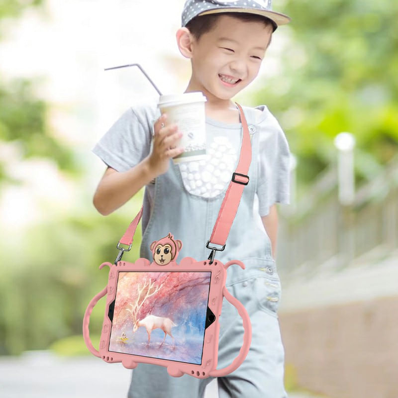 Laptop, Telefoane si Tablete - Tablete si accesorii tablete - Accesorii Tablete - Huse tablete - Roz Pal - Husa de protectie din silicon pentru Apple iPad Air 3 cu curea atasabila si suport tableta - Infinity.ro