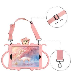 Roz Pal - Husa de protectie din silicon pentru Apple iPad Air 3 cu curea atasabila si suport tableta