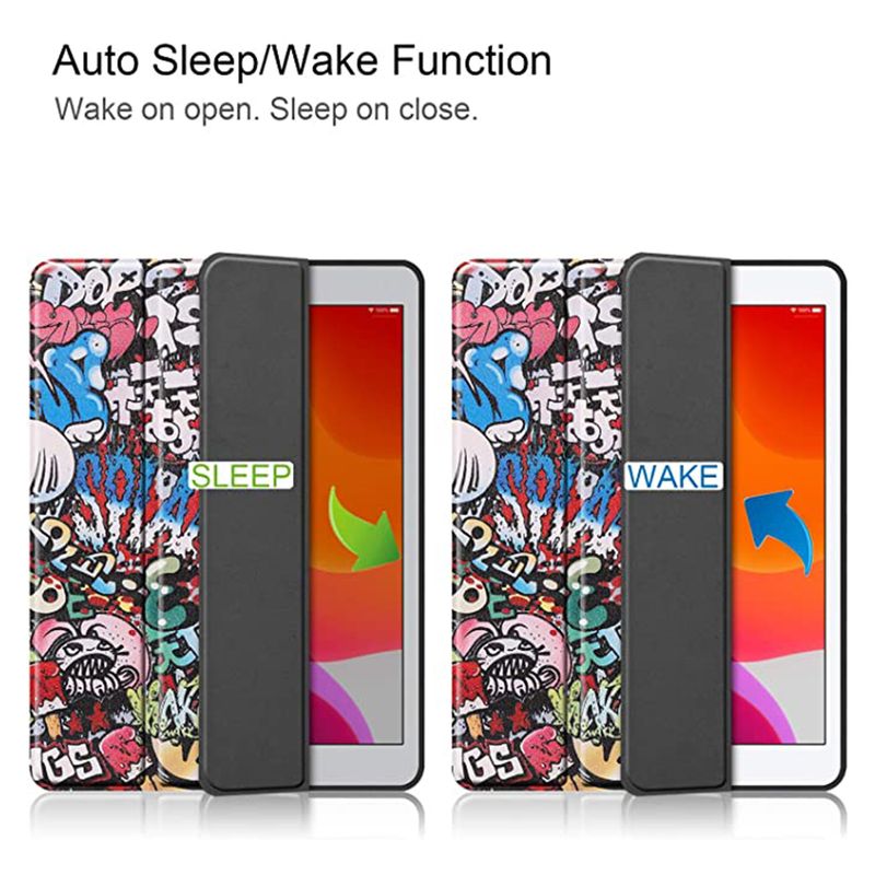 Laptop, Telefoane si Tablete - Tablete si accesorii tablete - Accesorii Tablete - Huse tablete - Husa tip carte pentru iPad Pro 12.9 inch 2021, piele ecologica, model graffiti, Multicolor - Infinity.ro