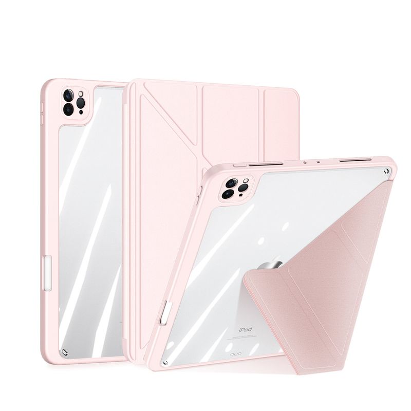 Laptop, Telefoane si Tablete - Tablete si accesorii tablete - Accesorii Tablete - Huse tablete - Smart Flip Cover pentru Apple iPad Pro 12.9 2018/2020/2021 - Husa de protectie eleganta, cu fata detasabila si suport Landscape, in culoarea roz - Infinity.ro