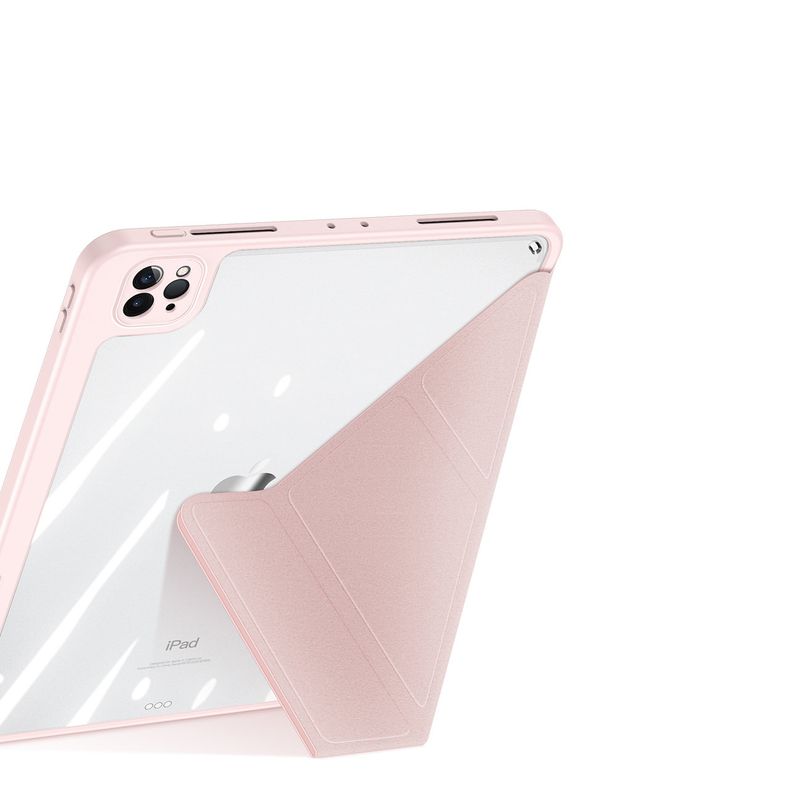 Laptop, Telefoane si Tablete - Tablete si accesorii tablete - Accesorii Tablete - Huse tablete - Smart Flip Cover pentru Apple iPad Pro 12.9 2018/2020/2021 - Husa de protectie eleganta, cu fata detasabila si suport Landscape, in culoarea roz - Infinity.ro