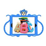 Laptop, Telefoane si Tablete - Tablete si accesorii tablete - Accesorii Tablete - Huse tablete - Husa siliconica multifunctionala pentru Apple iPad Air 1, Air 2, iPad Pro 9.7 inch, iPad 5 - Albastru, cu curea atasabila si suport tablet - Infinity.ro