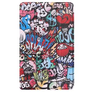 Protectie eleganta pentru iPad 10.2 inch 2019 - 2021 - husa tip carte din piele ecologica cu model graffiti, disponibila in culori vibrante