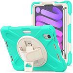Laptop, Telefoane si Tablete - Tablete si accesorii tablete - Accesorii Tablete - Huse tablete - Protejeaza-ti Apple iPad Mini 6 (2021) cu husa de silicon verde menta, cu suport ergonomic 360° pentru o utilizare confortabila in mana - Infinity.ro