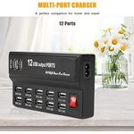 Laptop, Telefoane si Tablete - Telefoane mobile si accesorii - Accesorii Telefoane - Incarcatoare telefoane - Incarcator de retea cu 12 porturi USB, buton On/Off, cuoare neagra, cablu inclus, pentru orice tip de dispozitiv - Infinity.ro