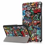 Laptop, Telefoane si Tablete - Tablete si accesorii tablete - Accesorii Tablete - Huse tablete - Protectie eleganta pentru tableta Samsung Galaxy Tab A 10.1 2019 T510 - Husa tip carte din piele ecologica, model graffiti, in culori vii - Infinity.ro