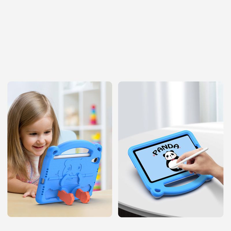 Laptop, Telefoane si Tablete/Tablete si accesorii tablete/Accesorii Tablete/Huse tablete - Husa de protectie din spuma pentru iPad Mini 6 2021 - Stil Panda si culoare Albastru, ideala pentru cei mic - Infinity.ro