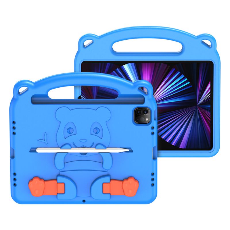 Laptop, Telefoane si Tablete/Tablete si accesorii tablete/Accesorii Tablete/Huse tablete - Husa de protectie din spuma pentru iPad Mini 6 2021 - Stil Panda si culoare Albastru, ideala pentru cei mic - Infinity.ro