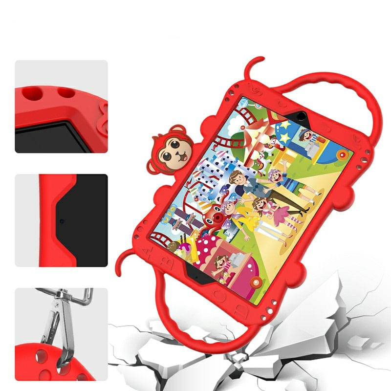 Laptop, Telefoane si Tablete - Tablete si accesorii tablete - Accesorii Tablete - Huse tablete - Husa de silicon pentru Apple iPad Air 3, cu curea atasabila si suport tableta, in nuanta de rosu - Infinity.ro