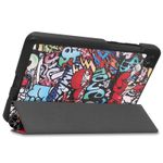 Laptop, Telefoane si Tablete - Tablete si accesorii tablete - Accesorii Tablete - Huse tablete - Husa practica tip carte pentru tableta Lenovo Tab M10 FHD PLUS (TB-X606F) 10.3 inch, fabricata din piele ecologica, cu un model colorat graffiti - Infinity.ro