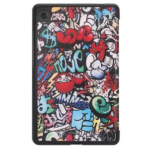 Husa practica tip carte pentru tableta Lenovo Tab M10 FHD PLUS (TB-X606F) 10.3 inch, fabricata din piele ecologica, cu un model colorat graffiti