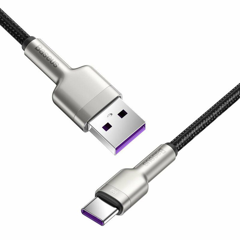Laptop, Telefoane si Tablete - Telefoane mobile si accesorii - Accesorii Telefoane - Cabluri si adaptoare telefoane - Cablu USB to Type-C, Super Fast Charging, 66W, 6A, 25cm, O52, Nailon,Zinc, Baseus Cafule Series Metal CAKF000001, O52, Nailon,Zinc, Black - Infinity.ro