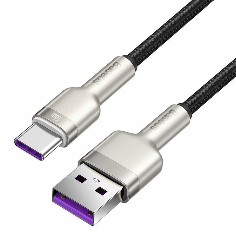 Laptop, Telefoane si Tablete - Telefoane mobile si accesorii - Accesorii Telefoane - Cabluri si adaptoare telefoane - Cablu USB to Type-C, Super Fast Charging, 66W, 6A, 25cm, O52, Nailon,Zinc, Baseus Cafule Series Metal CAKF000001, O52, Nailon,Zinc, Black - Infinity.ro