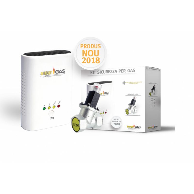 Casa si Gradina - Electrice - Smart Home - Centrale si module smart home - Detector de gaz SICURGAS cu Electrovalva 3/4 - Infinity.ro