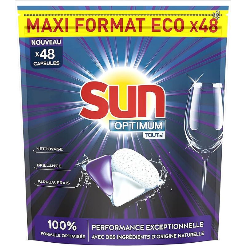 Market - Curatenie si intretinere casa - Produse bucatarie - Detergent vase - Detergent Capsule pentru masina de spalat vase Sun Optimium All in 1, 48 spalari - Infinity.ro