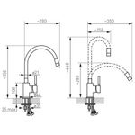 Casa si Gradina - Sanitare - Chiuveta bucatarie si accesorii - Baterii bucatarie - Baterie bucatarie pipa flexibila NEGRU ERMETIQ ER-A208N - Infinity.ro