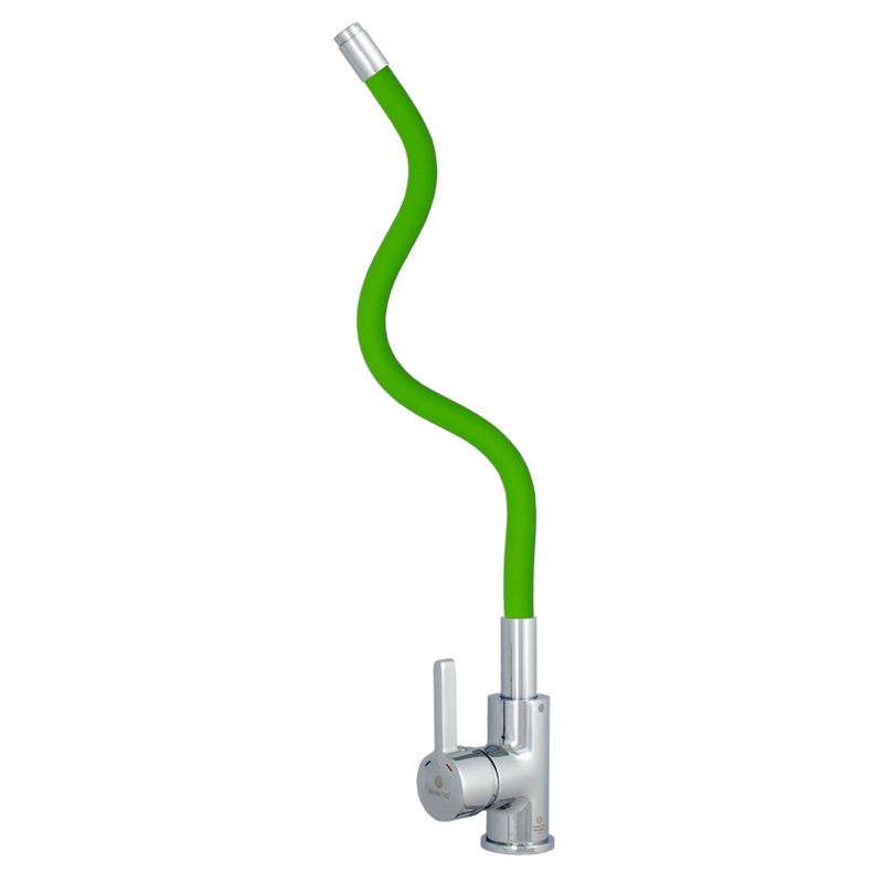 Casa si Gradina - Sanitare - Chiuveta bucatarie si accesorii - Baterii bucatarie - Baterie Ermetiq bucatarie /baie pipa flexibila cu invelis imbracat in silicon Verde - Infinity.ro