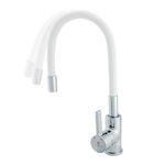 Casa si Gradina - Sanitare - Chiuveta bucatarie si accesorii - Baterii bucatarie - Baterie bucatarie pipa flexibila ALB ERMETIQ ER-A208A - Infinity.ro