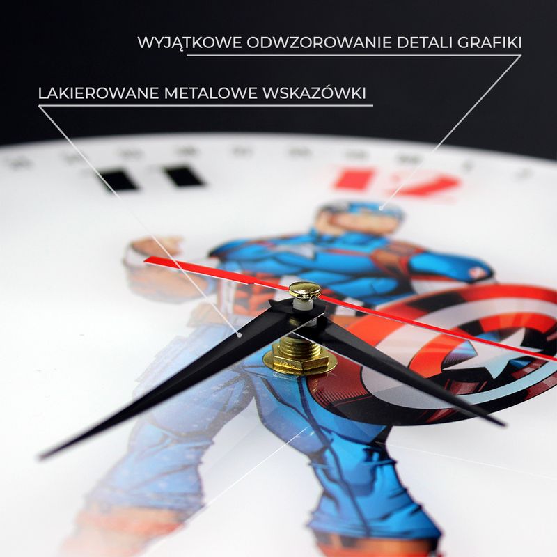 Casa si Gradina - Decoratiuni - Ceasuri - Ceas perete Avengers Captain America 30,5 cm Alb - Infinity.ro