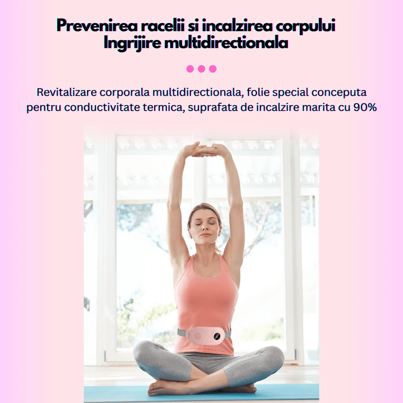 Ingrijire personala si Cosmetice/Sanatate si wellness/Articole wellness/Incalzitoare corporale - Centura anti dureri menstruale , dismenoree, aparat 3 trepte vibratii, incalzire si masaj lombar - Infinity.ro