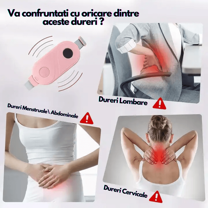 Ingrijire personala si Cosmetice/Sanatate si wellness/Articole wellness/Incalzitoare corporale - Centura anti dureri menstruale , dismenoree, aparat 3 trepte vibratii, incalzire si masaj lombar - Infinity.ro