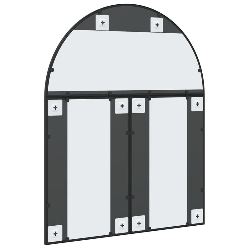 Casa si Gradina - Decoratiuni - Oglinzi - Oglinda de perete, negru, 80x100 cm, arcuita, fier - Infinity.ro