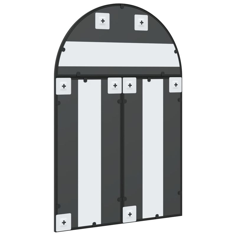 Casa si Gradina - Decoratiuni - Oglinzi - Oglinda de perete, negru, 60x90 cm, arcuita, fier - Infinity.ro