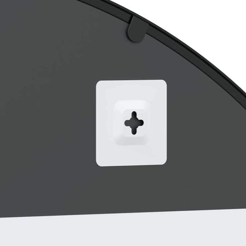 Casa si Gradina - Decoratiuni - Oglinzi - Oglinda de perete, negru, 100x90 cm, arcuita, fier - Infinity.ro