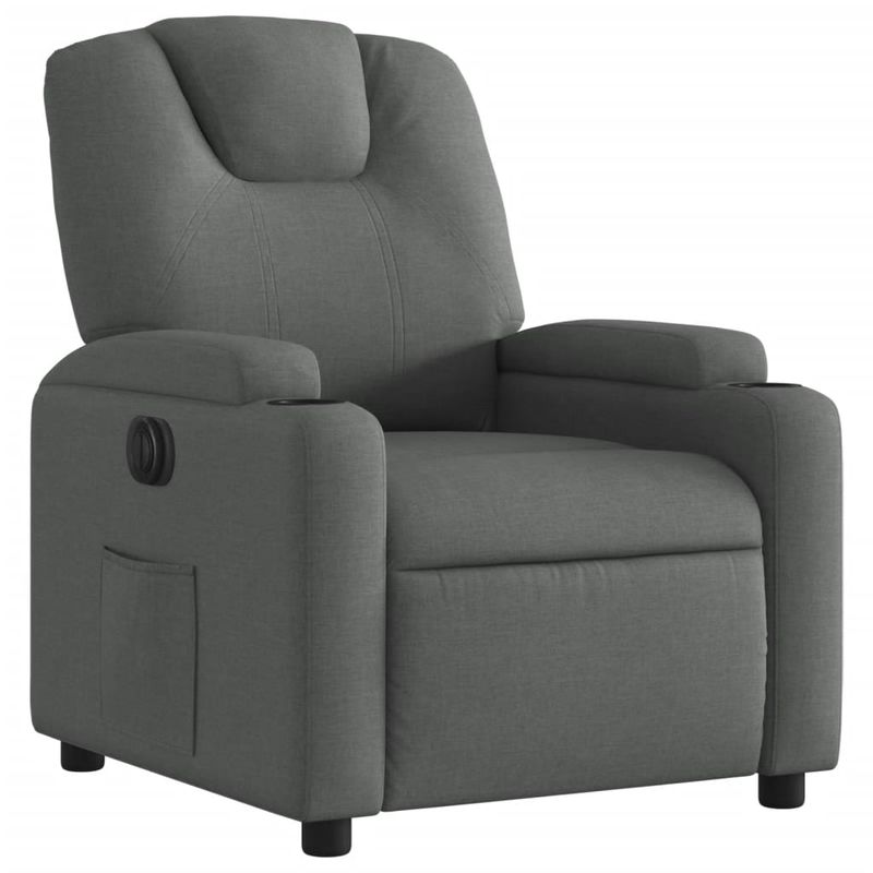 Casa si Gradina - Mobilier - Scaune si fotolii - Fotolii - Fotoliu rabatabil electric, gri inchis, material textil - Infinity.ro