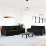 Casa si Gradina - Mobilier - Seturi de mobilier - Seturi living - Set de canapele cu perne, 2 piese, negru, catifea - Infinity.ro