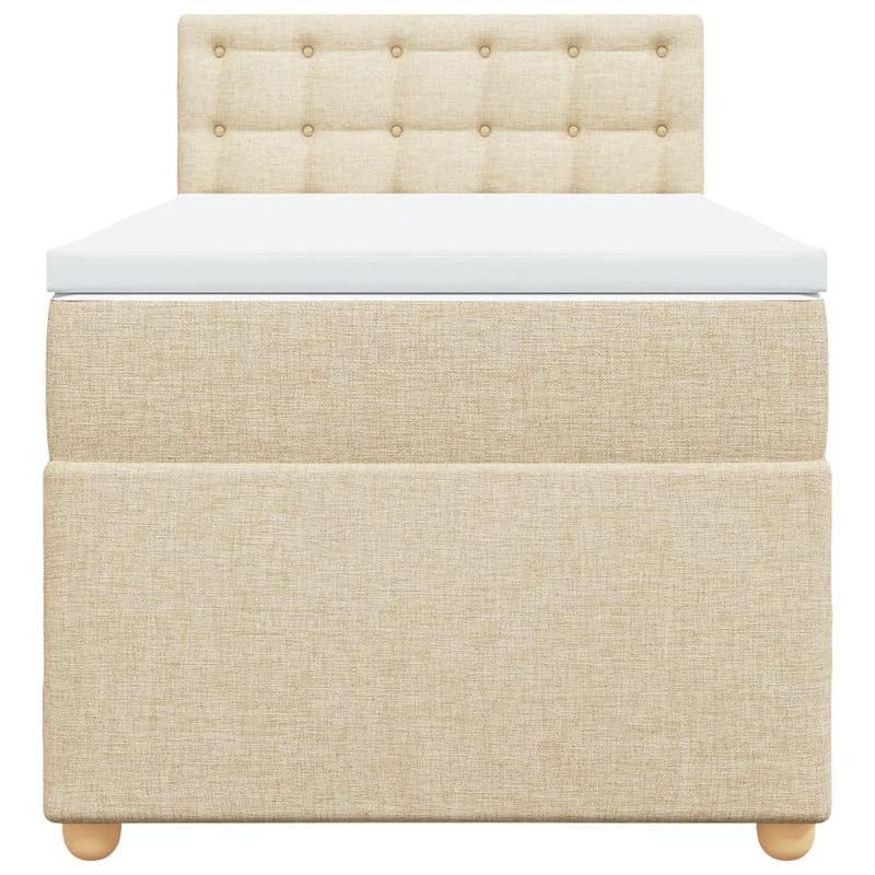 Casa si Gradina - Mobilier - Paturi si accesorii - Paturi - Pat box spring cu saltea, crem, 80x200 cm, textil - Infinity.ro