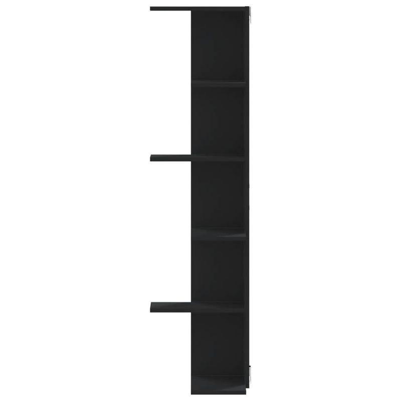 Casa si Gradina - Mobilier - Biblioteci si rafturi - Rafturi - Raft coltar perete negru 36,5x36,5x140 cm lemn prelucrat - Infinity.ro