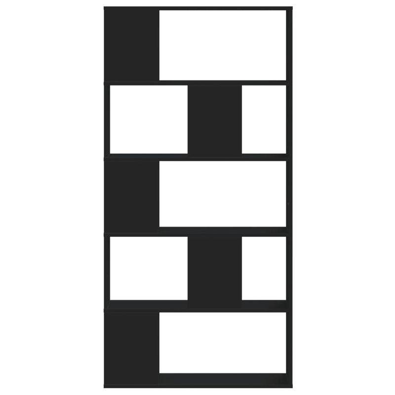 Casa si Gradina - Mobilier - Biblioteci si rafturi - Biblioteci - Biblioteca cu 5 niveluri negru 80,5x23,5x162,5cm lemn prelucrat - Infinity.ro
