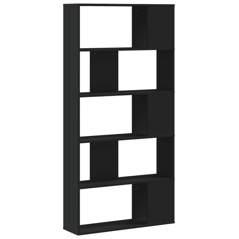 Casa si Gradina - Mobilier - Biblioteci si rafturi - Biblioteci - Biblioteca cu 5 niveluri negru 80,5x23,5x162,5cm lemn prelucrat - Infinity.ro